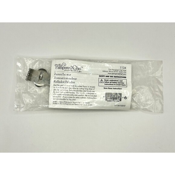 Pampered Chef Zester Scorer Lemon Lime Citrus Orange # 1134 - New Sealed - Picture 2 of 7